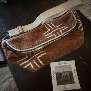 JennaBee Handmade Bohemian Crossbody Sling, Rust sling bag.